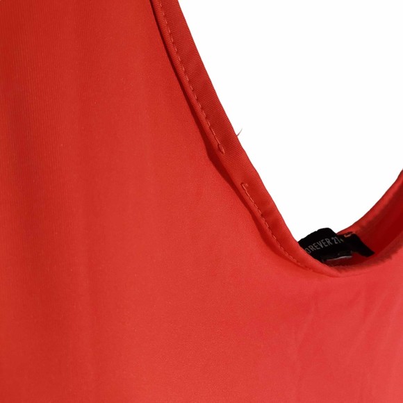 Forever 21 Plus size **1X/2X** (no tag) Orange Stretchy Romper AS IS - Picture 5 of 6